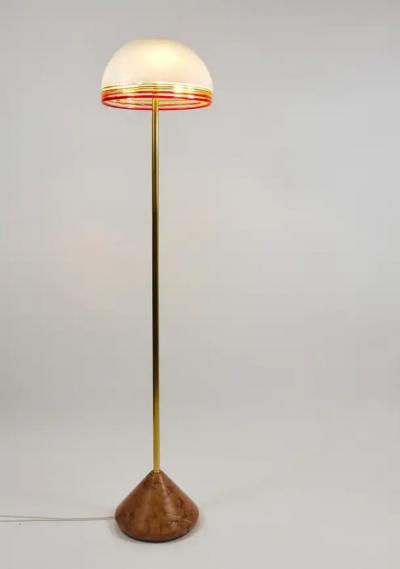 Roberto Pamio Roberto Pamio Febo Floor Lamp in Marble Brass Murano Glass by Leucos Italy