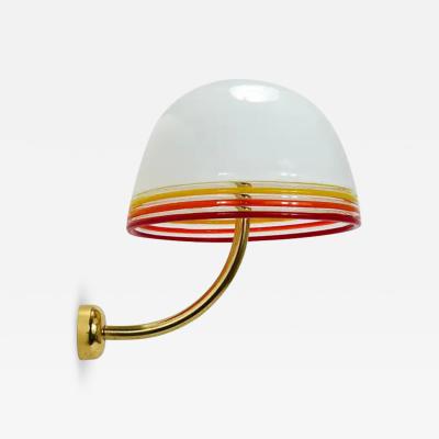 Roberto Pamio Roberto Pamio Febo Wall Lamps Sconces Brass Murano Glass Leucos Italy 1970s