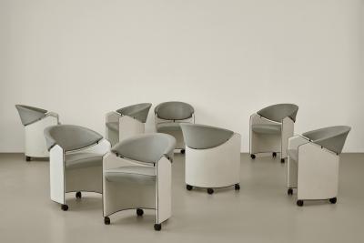 Roberto Pamio Roberto Pamio set of eight Galena armchairs circa 1989