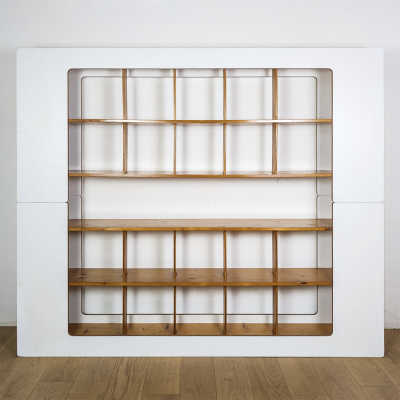 Roberto Pamio STILWOOD PINE AND MELAMINE BOOKCASE 1972