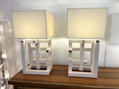 Roberto Renzi Contemporary Pair of Labyrinth Ceramic Lamps by Roberto Renzi Italy