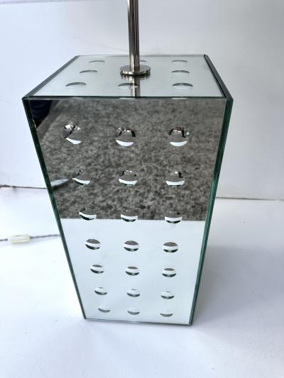 Roberto Rida Contemporary Pair of Silver Optical Murano Glass Lamps by Roberto Rida Italy
