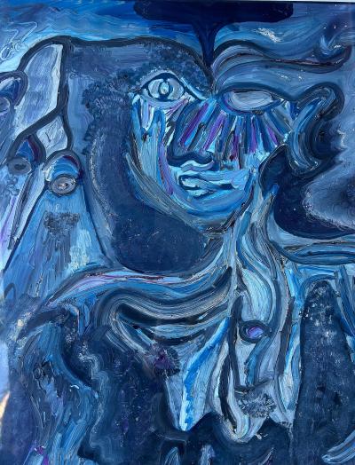 Roberto Rosabal Abstract Figurative Painting by Roberto Rosabal Cuban American Artist