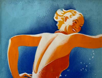 Robin Artine Smith Art Deco Swimmer Summer Fun