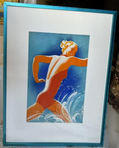 Robin Artine Smith Art Deco Swimmer Summer Fun