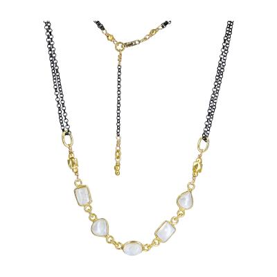 Robindira Unsworth Robindira Unsworth Five Moonstone Curved Bar Drop Necklace