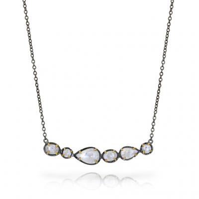 Robindira Unsworth Robindira Unsworth Six Moonstone Curved Bar Drop Necklace