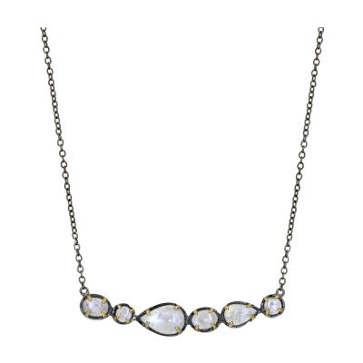 Robindira Unsworth Robindira Unsworth Six Moonstone Curved Bar Drop Necklace