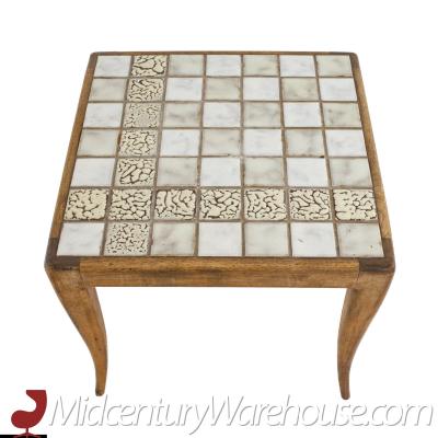Robsjohn Gibbings Style Mid Century Tile Top Side Table