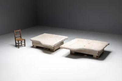 Robust Farm Stone Coffee Tables Italy 19th Century