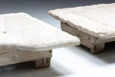 Robust Farm Stone Coffee Tables Italy 19th Century
