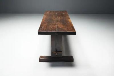 Robust Travail Populaire Farm Table France 19th Century