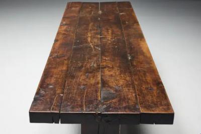 Robust Travail Populaire Farm Table France 19th Century