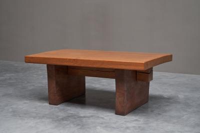 Robust Wabi Sabi Coffee Table in Solid Wood 1960s