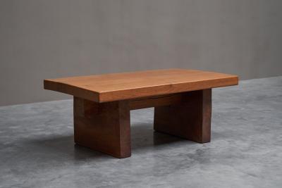 Robust Wabi Sabi Coffee Table in Solid Wood 1960s