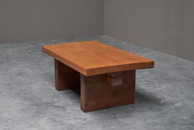 Robust Wabi Sabi Coffee Table in Solid Wood 1960s