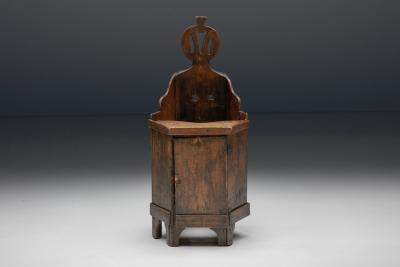 Robust Wooden Childrens Chair 19 20th Century