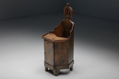 Robust Wooden Childrens Chair 19 20th Century