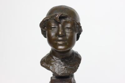 Rocco Milanese Expressionist Miniature Head Bust of Young Man by Rocco Milanese 1900 Italy