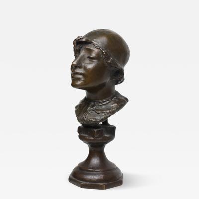 Rocco Milanese Expressionist Miniature Head Bust of Young Man by Rocco Milanese 1900 Italy