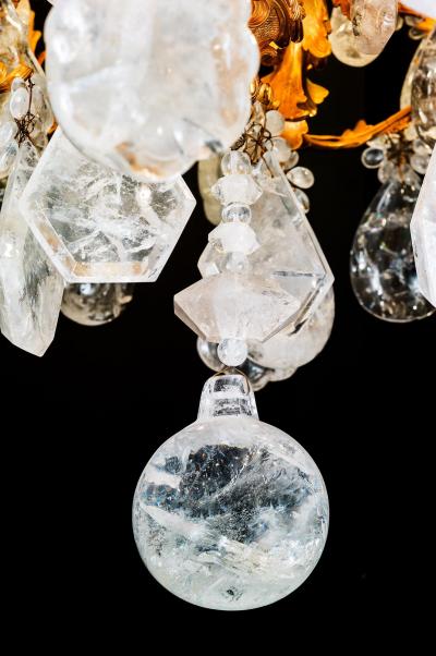 Rock Crystal And Bronze Rocaille Style Chandelier