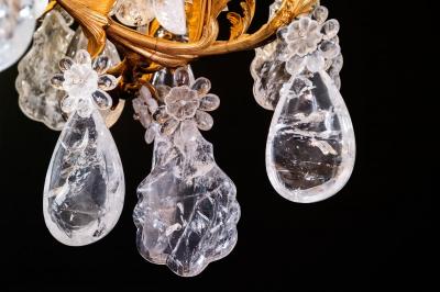 Rock Crystal And Bronze Rocaille Style Chandelier