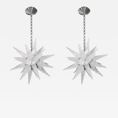 Rock Crystal Star Chandeliers by Phoenix