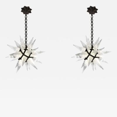 Rock Crystal Star Chandeliers by Phoenix