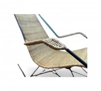 Rocking Chair in Metal Wicker Carlo Hauner 1950s Lot 511
