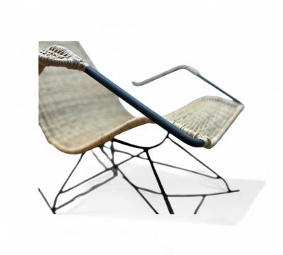 Rocking Chair in Metal Wicker Carlo Hauner 1950s Lot 511