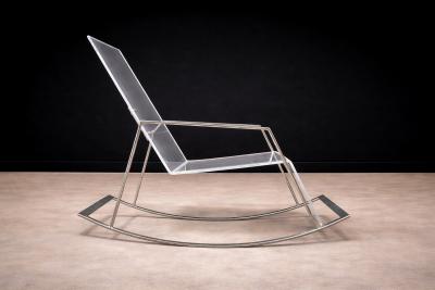 Rocking Chair in Metal and Acrylic Unknown 1970s