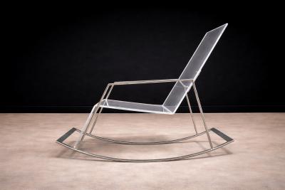 Rocking Chair in Metal and Acrylic Unknown 1970s