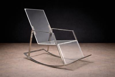 Rocking Chair in Metal and Acrylic Unknown 1970s
