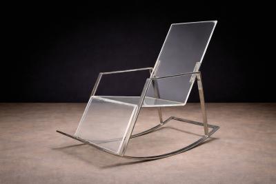 Rocking Chair in Metal and Acrylic Unknown 1970s