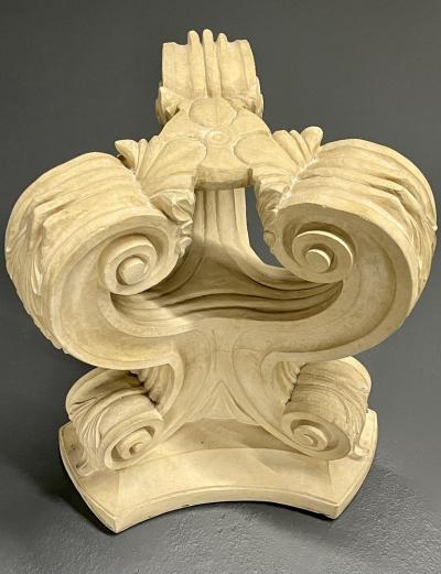 Rococo Glass Top Center Dining Card Table Mid Century Modern Style