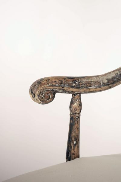 Rococo Painted Swedish Armchair