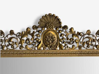 Rococo Style Patinated Bronze Large Ornate Wall Mirror France 1930s