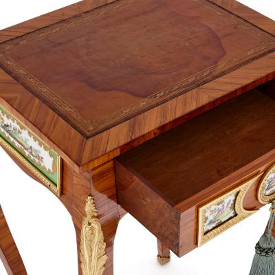 Rococo style side table with porcelain plaques