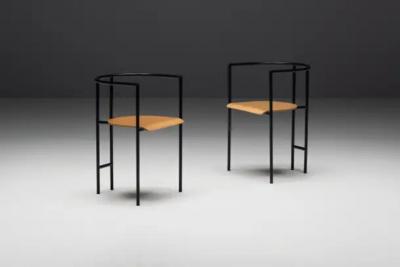 Rodney Kinsman Postmodern Tokyo Armchairs by Rodney Kinsman for Bieffeplast Italy 1980s