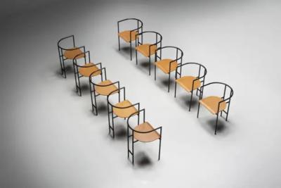 Rodney Kinsman Postmodern Tokyo Armchairs by Rodney Kinsman for Bieffeplast Italy 1980s