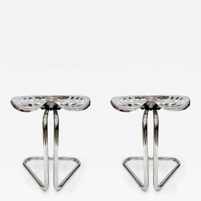 Rodney Kinsman Rodney Kinsman Chrome Tractor Seat Counter Height Stools Industrial Pair