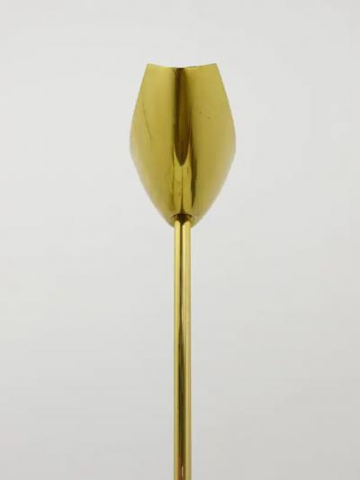 Rodolfo Dordoni Postmodern Brass Wood Uplight Floor Lamp Italy 1980s