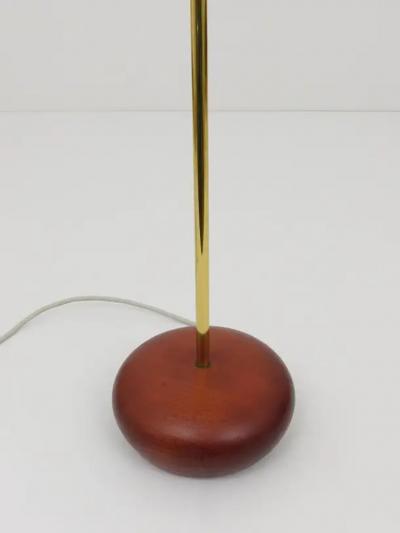 Rodolfo Dordoni Postmodern Brass Wood Uplight Floor Lamp Italy 1980s