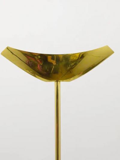 Rodolfo Dordoni Postmodern Brass Wood Uplight Floor Lamp Italy 1980s