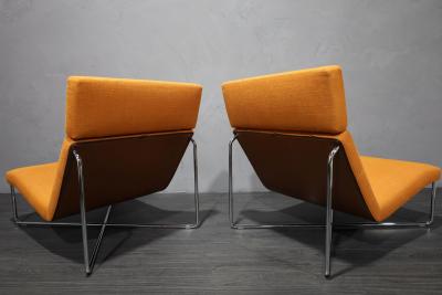 Rodolfo Dordoni Rodolfo Dordoni for Minotti Lounge Chairs in Orange Woven Fabric