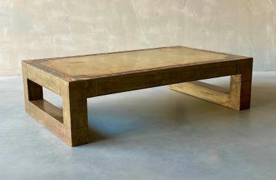 Rodolfo Dubarry A Spanish Etchech Brass Pewter Coffee Table circa 1970 Signed