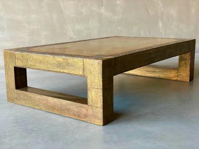 Rodolfo Dubarry A Spanish Etchech Brass Pewter Coffee Table circa 1970 Signed