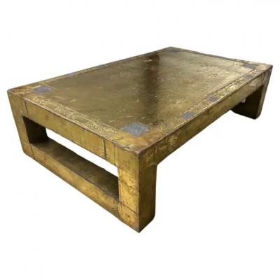 Rodolfo Dubarry Brass Clad Coffee Table By Rodolfo Dubarry
