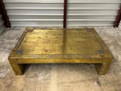 Rodolfo Dubarry Brass Clad Coffee Table By Rodolfo Dubarry