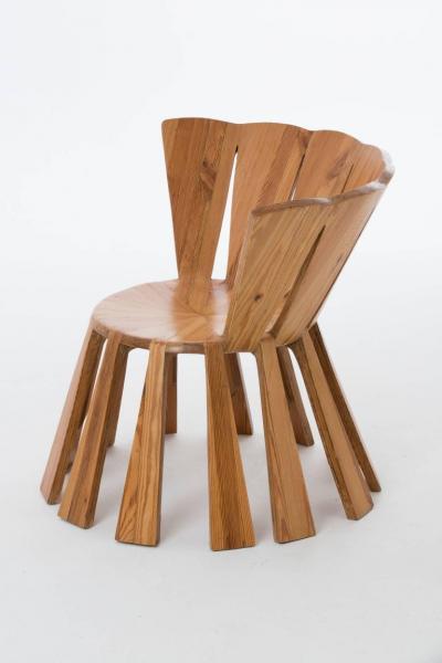 Rodrigo Sim o Contemporary Sol Chair in Reclaimed Wood by Brazilian Designer Rodrigo Sim o